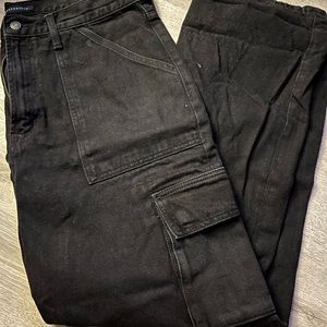 Mens relaxed Cargo denim pants